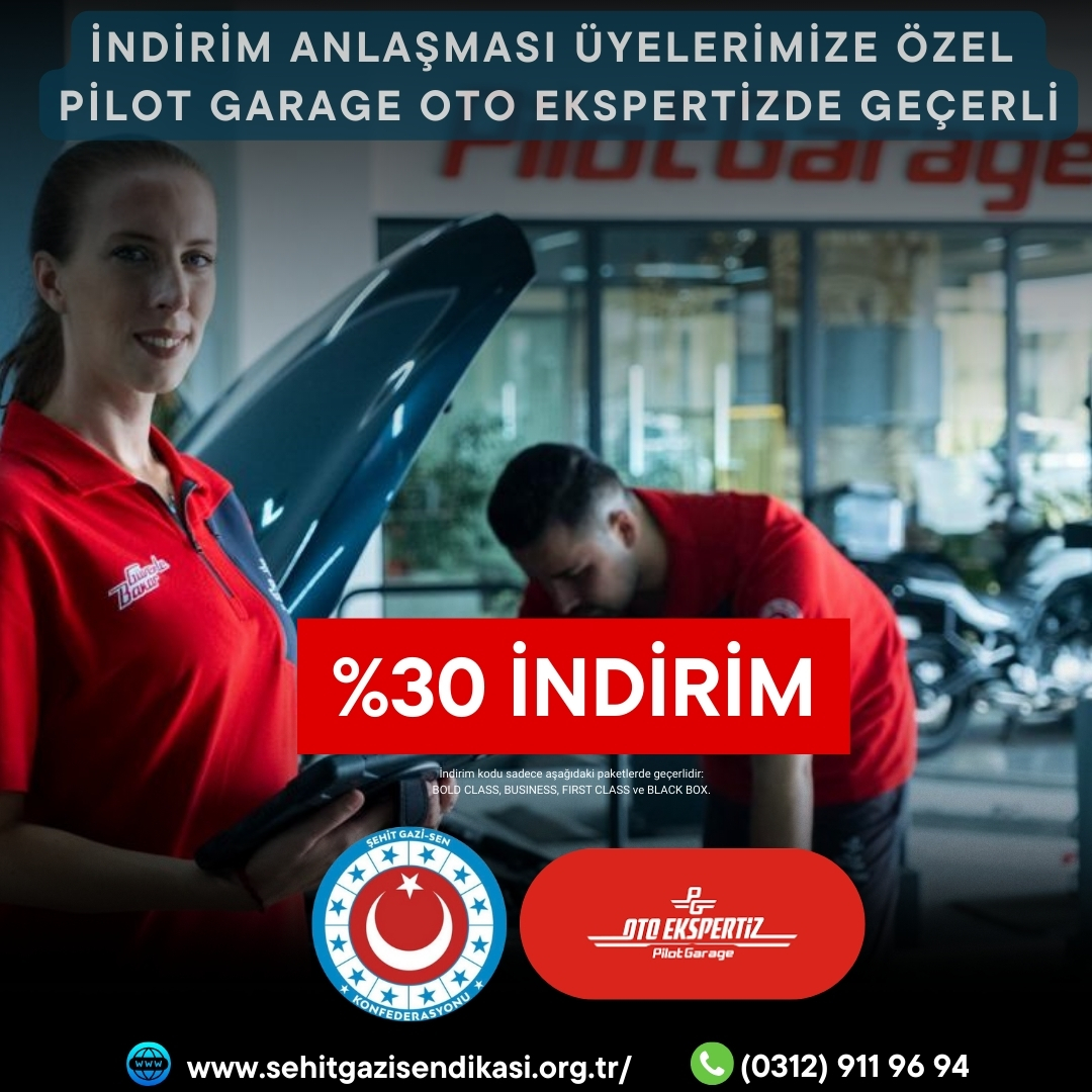 Pilot Garage Oto Ekspertizde Geçerli % 30 İndirim