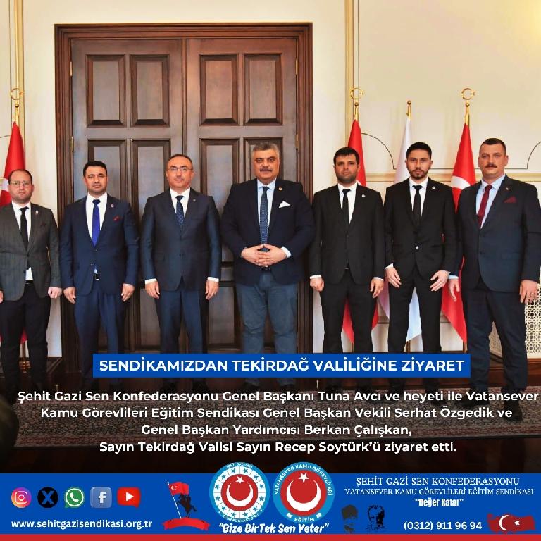 Genel Başkanlarımızdan Tekirdağ Valiliği’ne Ziyaret