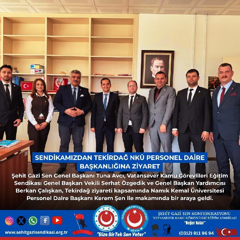 Sendikamızdan NKÜ Personel Daire Başkanı Kerem Şen’e Ziyaret